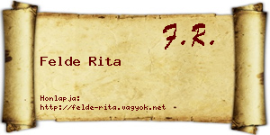 Felde Rita névjegykártya